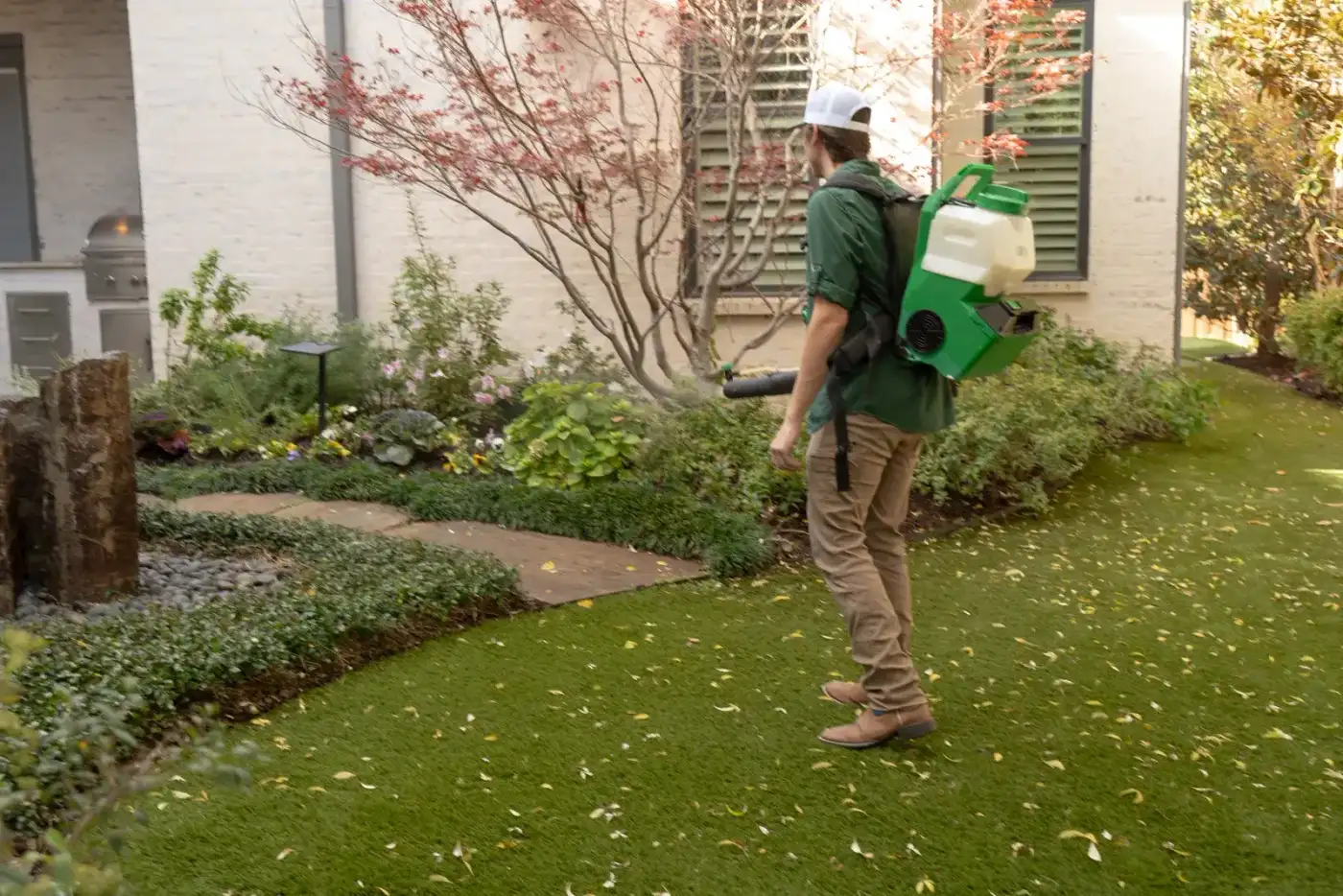 Forterra technician mosquito misting backyard