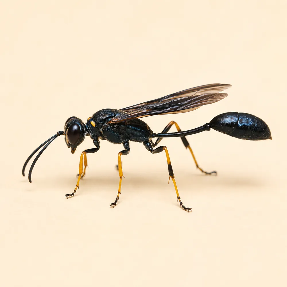 Mud dauber close-up